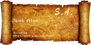 Spet Alex névjegykártya